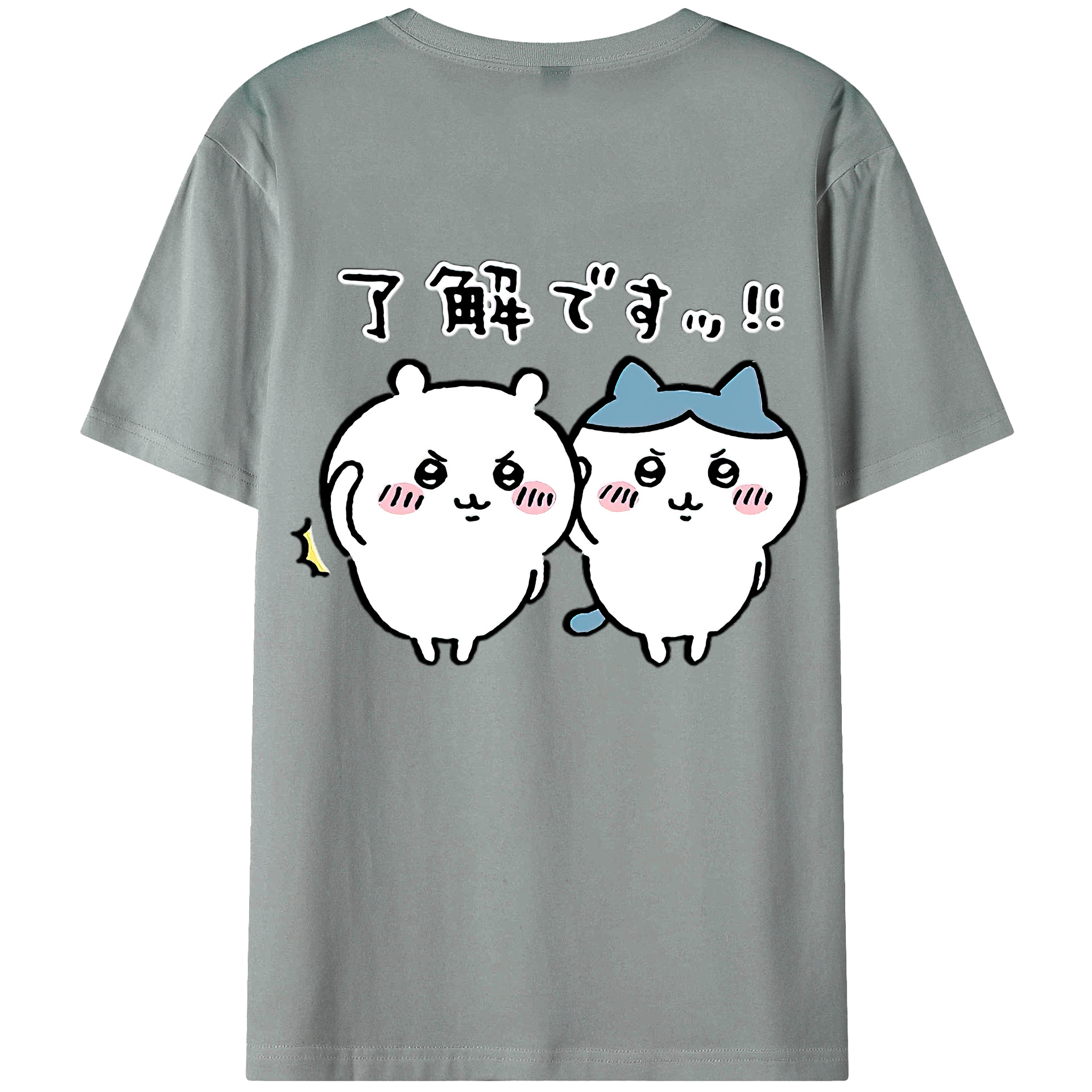 （画像用） ちいかわ ハチワレ Chii-kawa hachiware 綿100％ メンズ半袖Tシャツ（バックプリント） 通気性